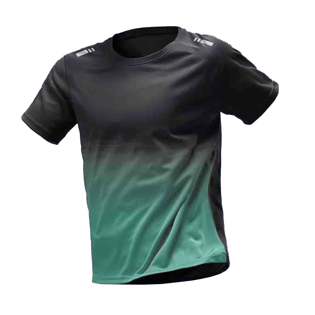Men's Gradient Color Sports T Shirt Quick Dry Short Sleeve Casual Wear - Bild 17 von 22