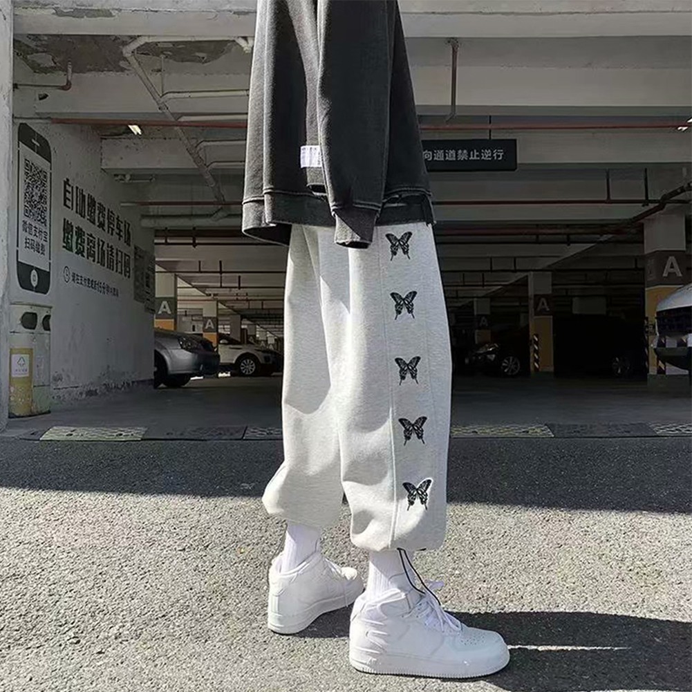 Pantalones deportivos informales cómodos con estampado de mariposas de gran tamaño para hombre - Imagen 14 de 28
