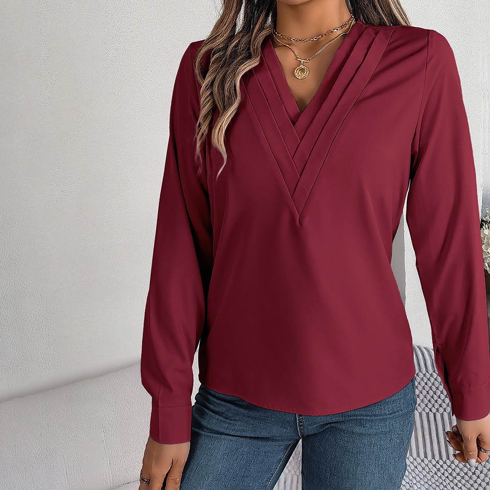 Chemise à Col Couché pour Femme Décontractée Légère Printemps soldes Eté Mode