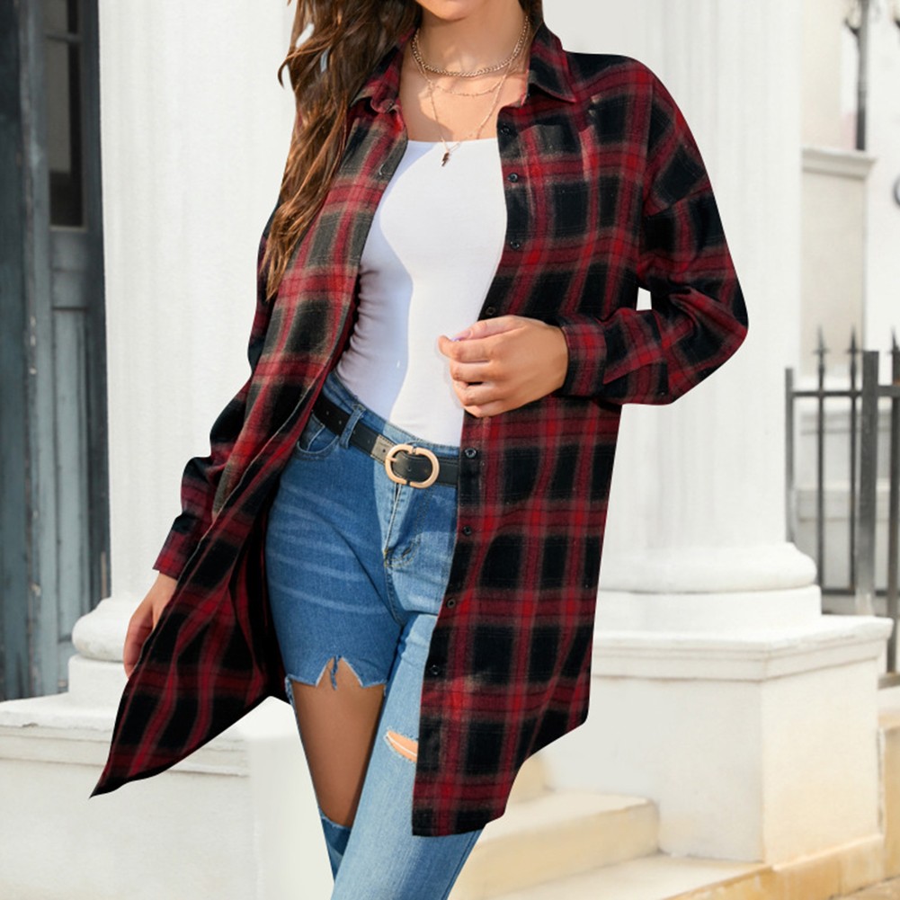 Vintage Plaid Shirt Jacket for Women Perfect for Shopping and Gatherings - Picture 38 of 96