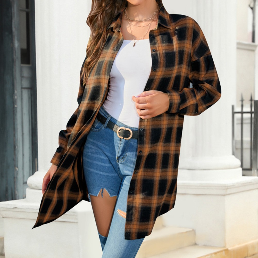 Vintage Plaid Shirt Jacket for Women Perfect for Shopping and Gatherings - Picture 27 of 96