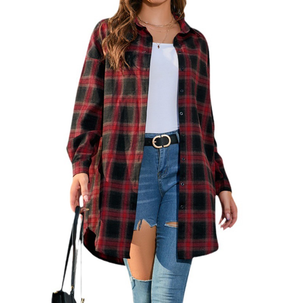 Vintage Plaid Shirt Jacket for Women Perfect for Shopping and Gatherings - Picture 61 of 96