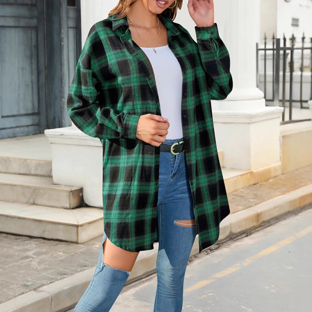 Vintage Plaid Shirt Jacket for Women Perfect for Shopping and Gatherings - Picture 41 of 96