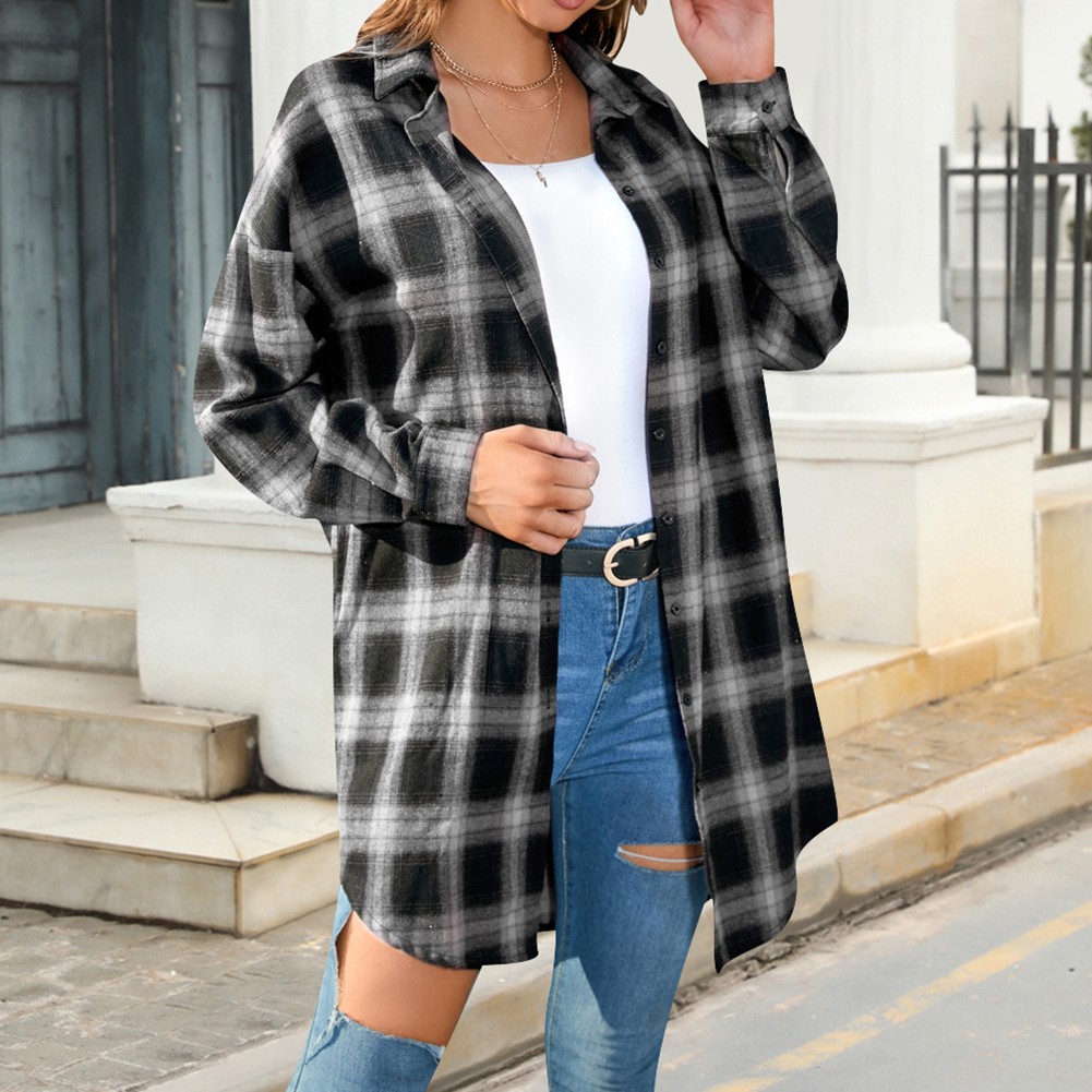 Vintage Plaid Shirt Jacket for Women Perfect for Shopping and Gatherings - Picture 56 of 96