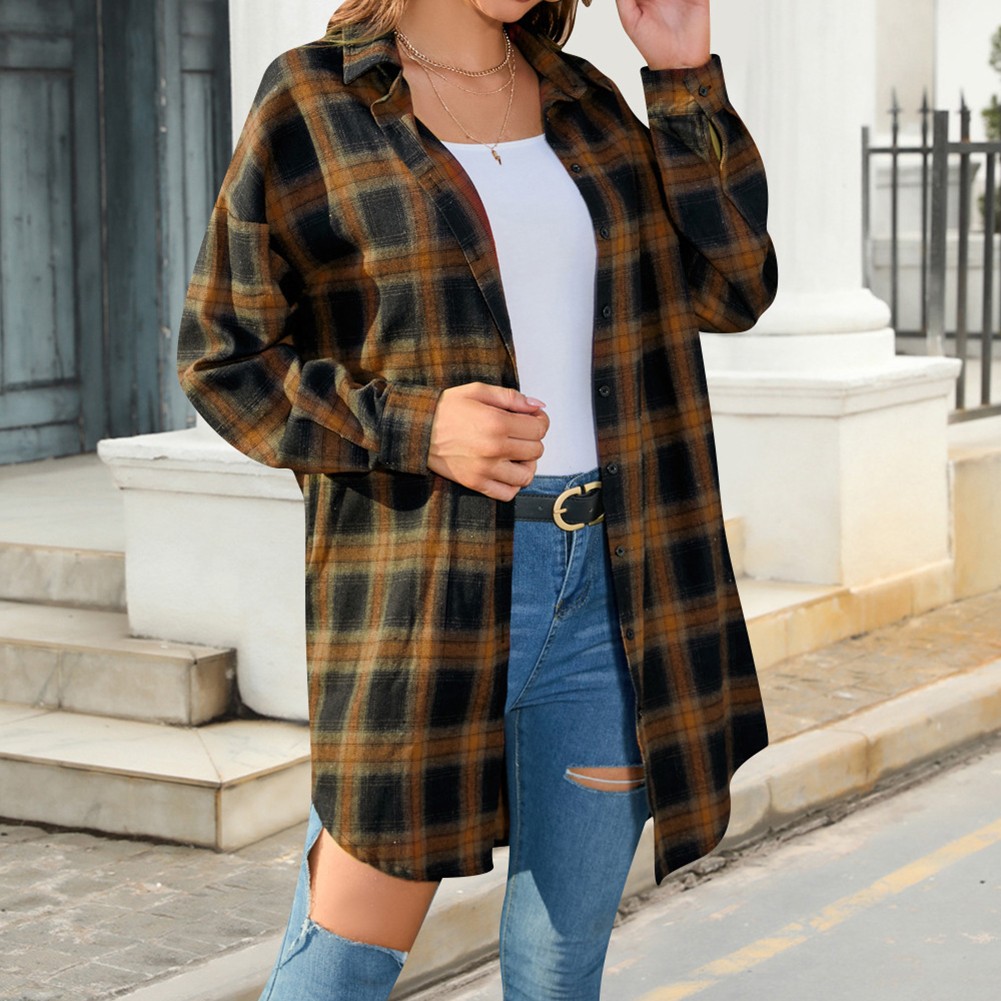 Vintage Plaid Shirt Jacket for Women Perfect for Shopping and Gatherings - Picture 33 of 96