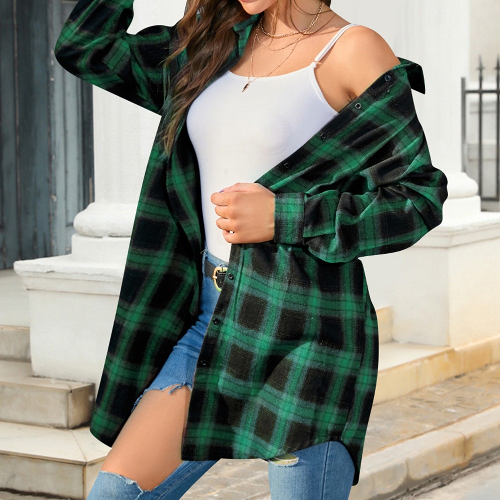 Vintage Plaid Shirt Jacket for Women Perfect for Shopping and Gatherings - Picture 31 of 96