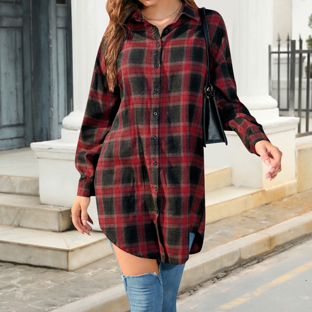 Vintage Plaid Shirt Jacket for Women Perfect for Shopping and Gatherings - Picture 52 of 96