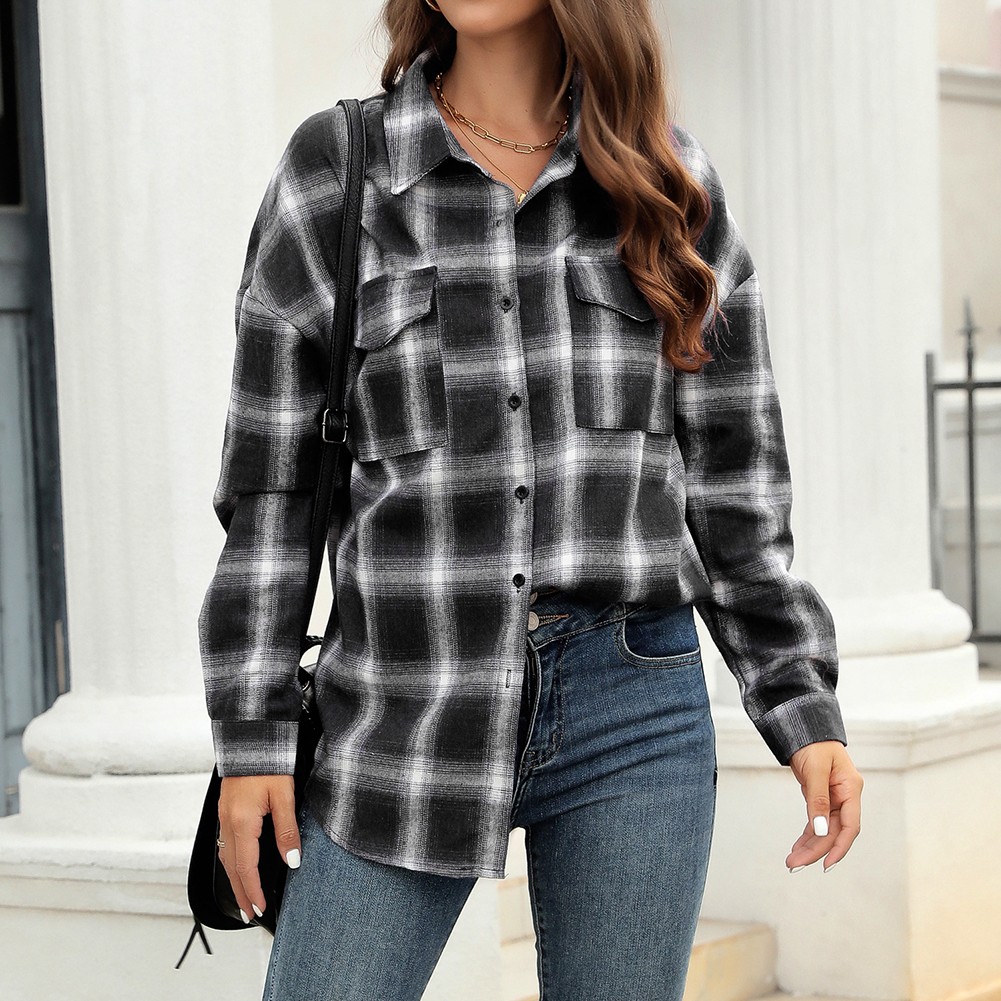 Longsleeve Plaid Shirt Jacket for Women Perfect for Everyday Activities - Picture 49 of 79