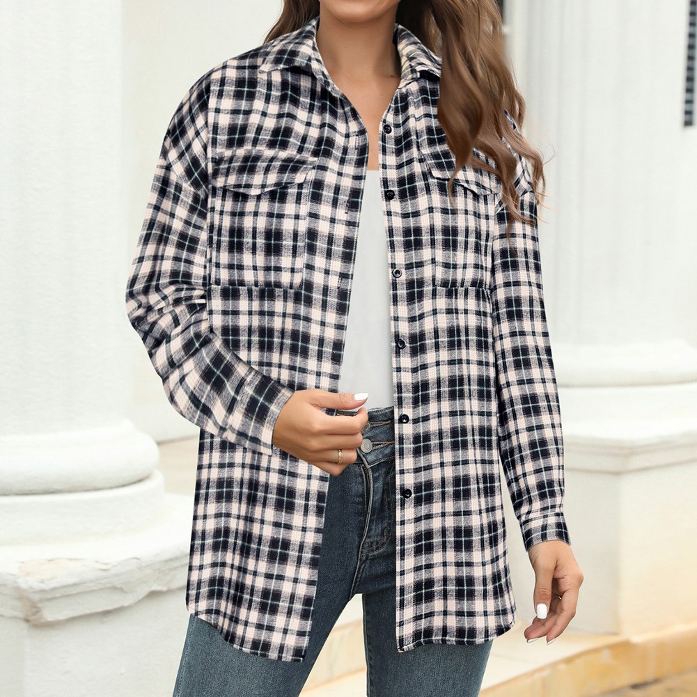 Longsleeve Plaid Shirt Jacket for Women Perfect for Everyday Activities - Picture 68 of 79