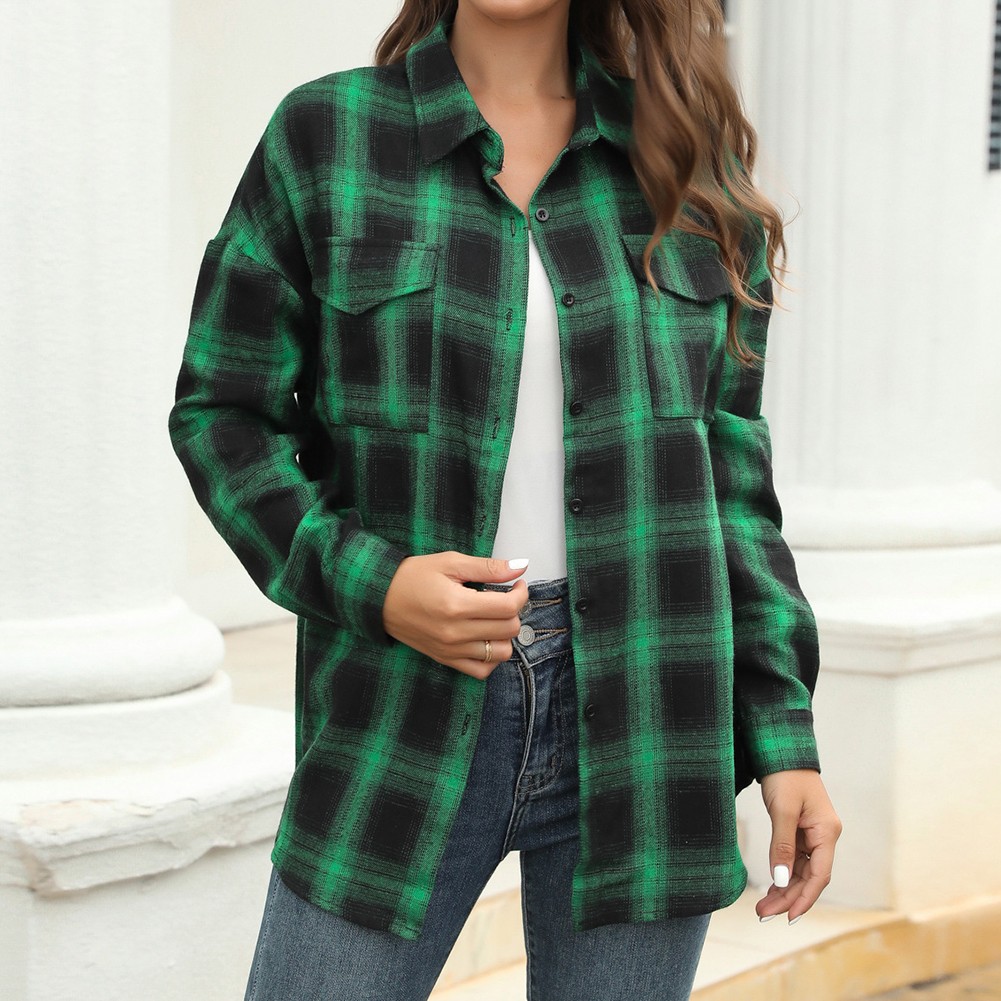 Longsleeve Plaid Shirt Jacket for Women Perfect for Everyday Activities - Picture 38 of 79