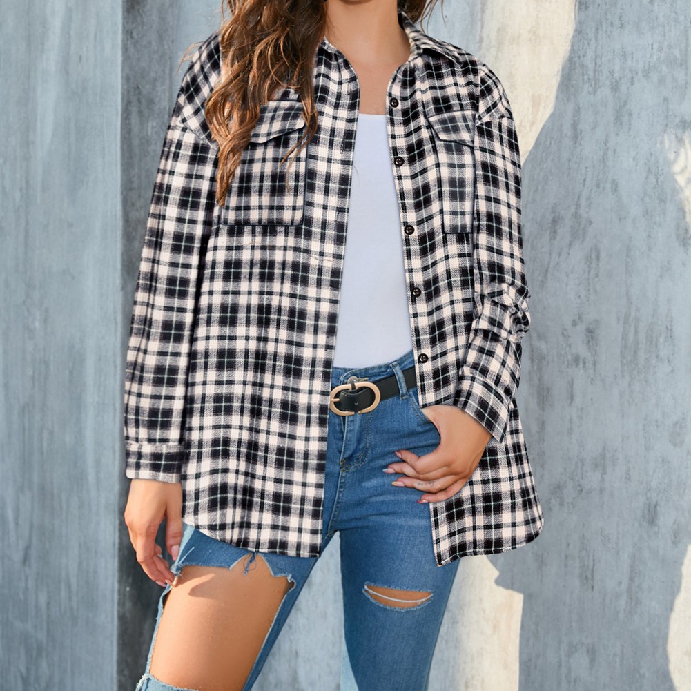 Longsleeve Plaid Shirt Jacket for Women Perfect for Everyday Activities - Picture 67 of 79