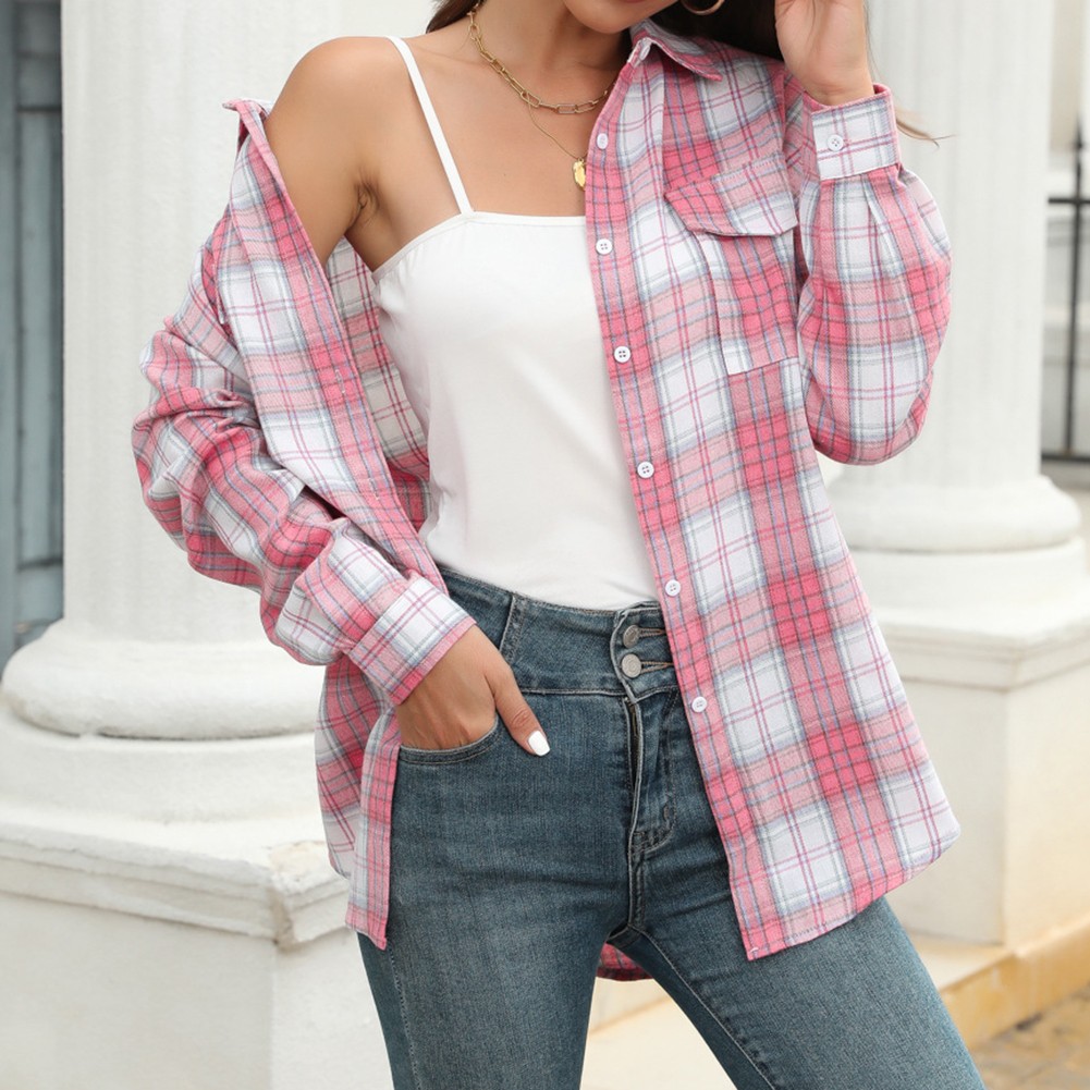 Longsleeve Plaid Shirt Jacket for Women Perfect for Everyday Activities - Picture 31 of 79