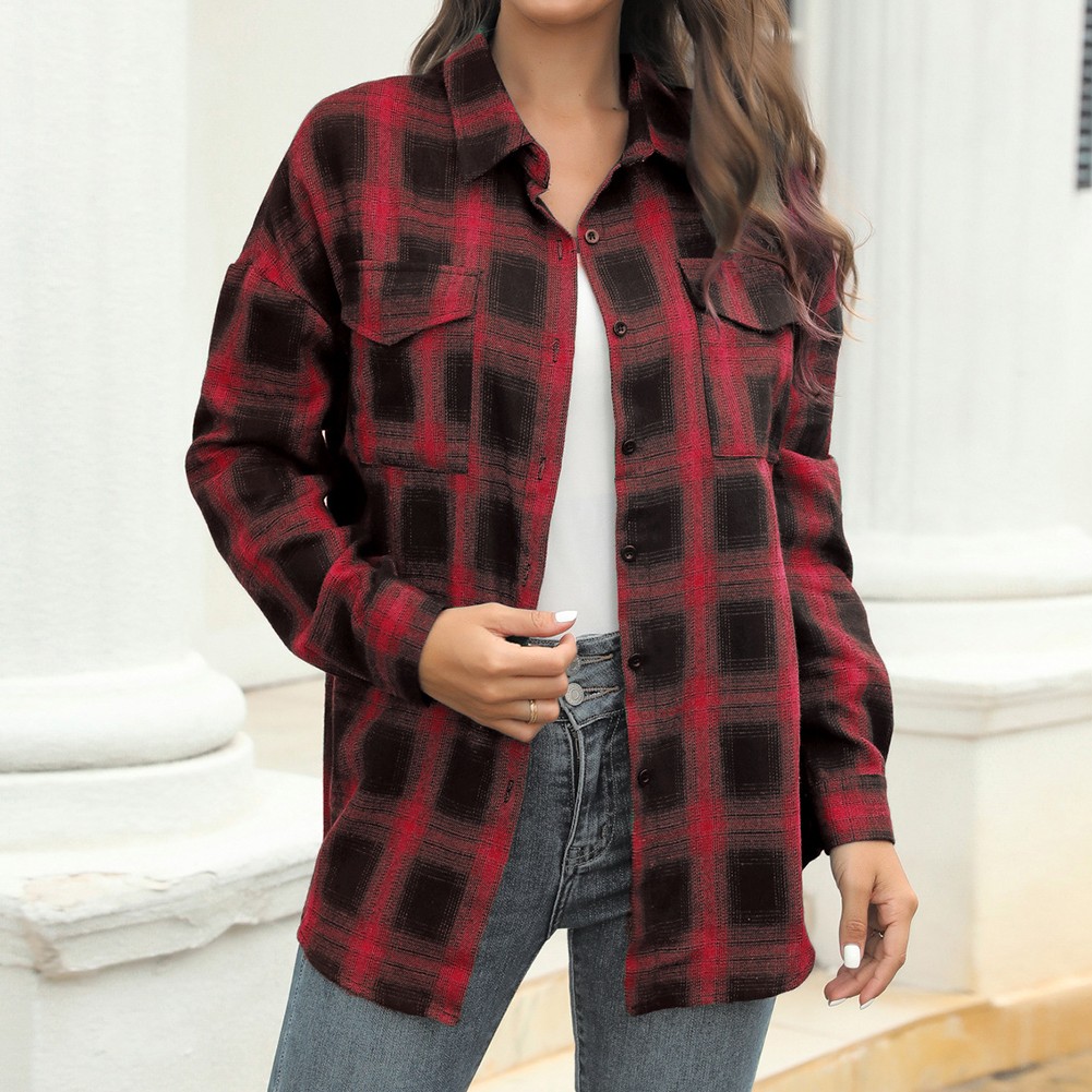 Longsleeve Plaid Shirt Jacket for Women Perfect for Everyday Activities - Picture 74 of 79