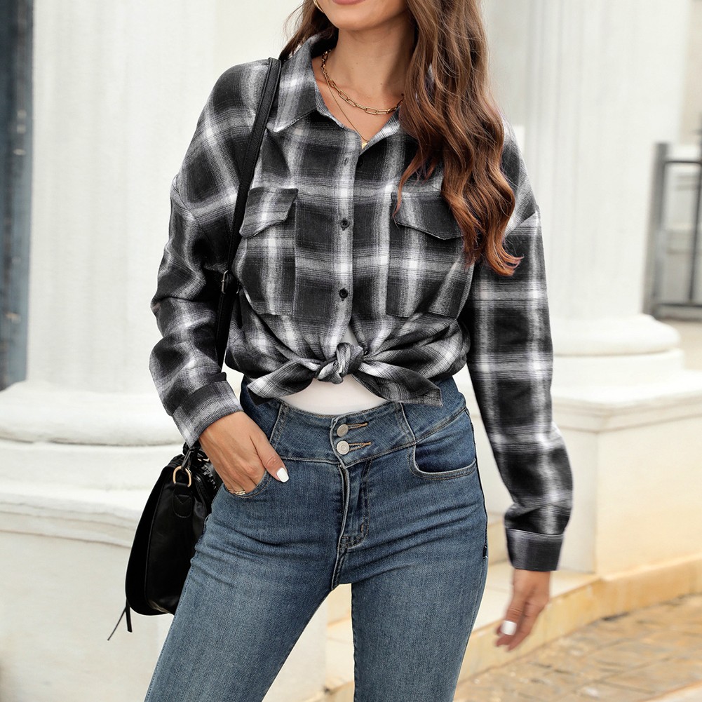 Longsleeve Plaid Shirt Jacket for Women Perfect for Everyday Activities - Picture 50 of 79