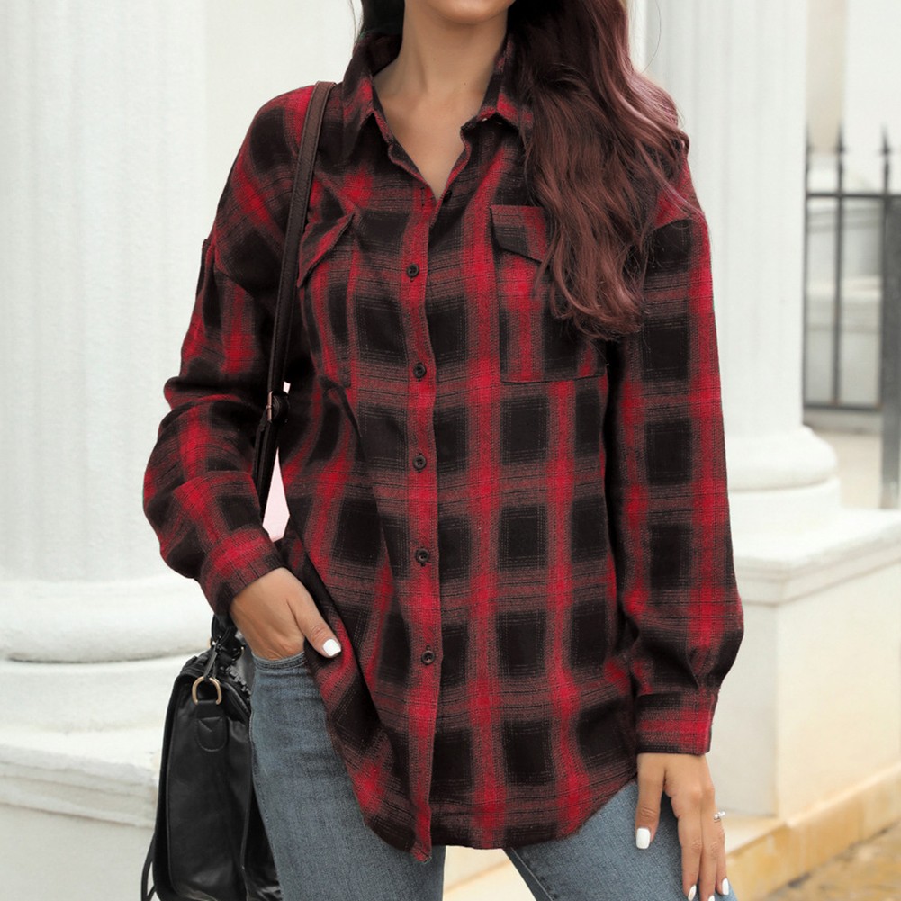Longsleeve Plaid Shirt Jacket for Women Perfect for Everyday Activities - Picture 79 of 79