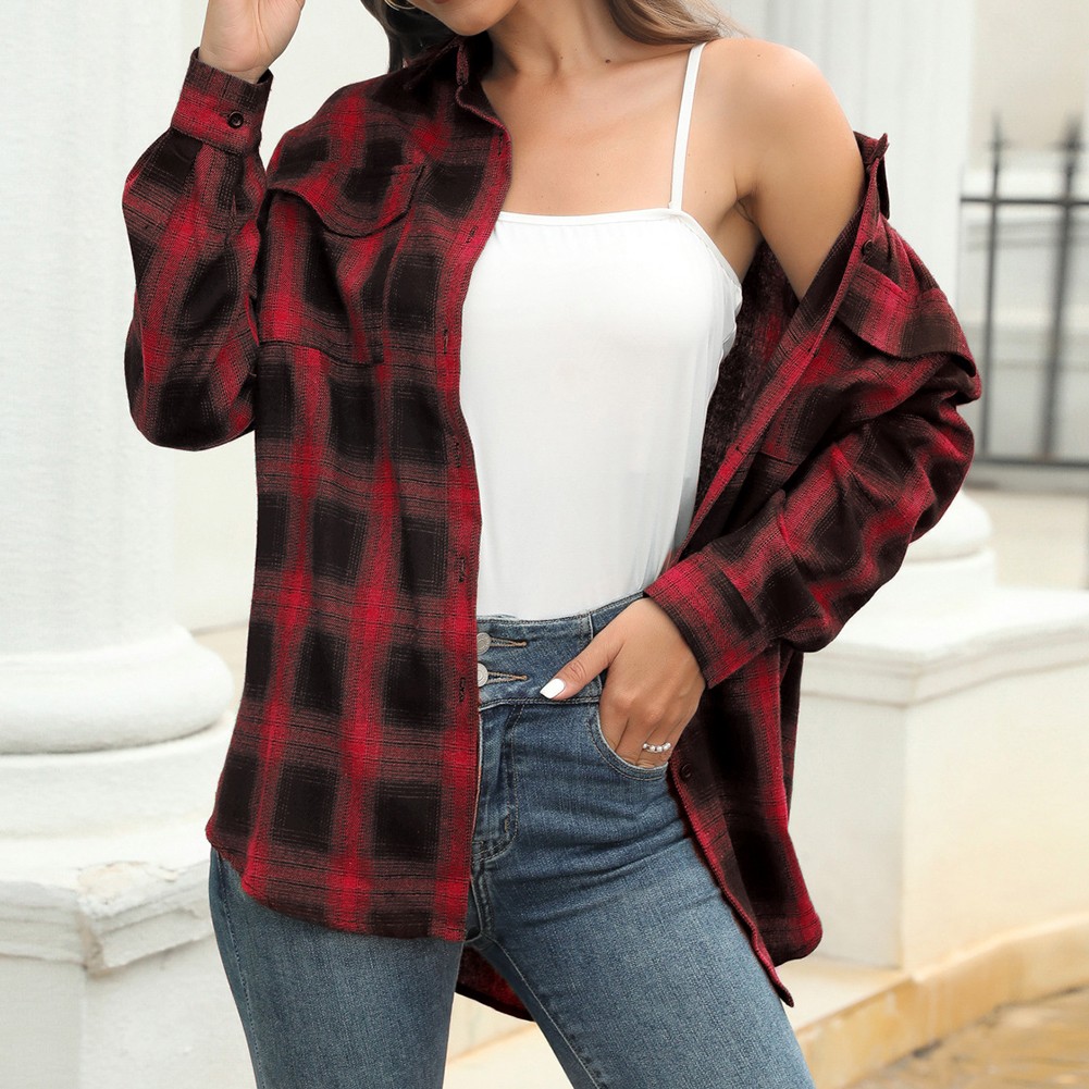 Longsleeve Plaid Shirt Jacket for Women Perfect for Everyday Activities - Picture 78 of 79