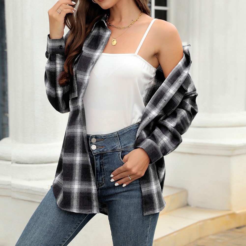 Longsleeve Plaid Shirt Jacket for Women Perfect for Everyday Activities - Picture 46 of 79