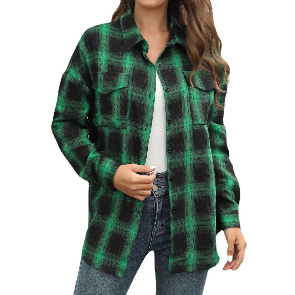 Longsleeve Plaid Shirt Jacket for Women Perfect for Everyday Activities - Picture 37 of 79