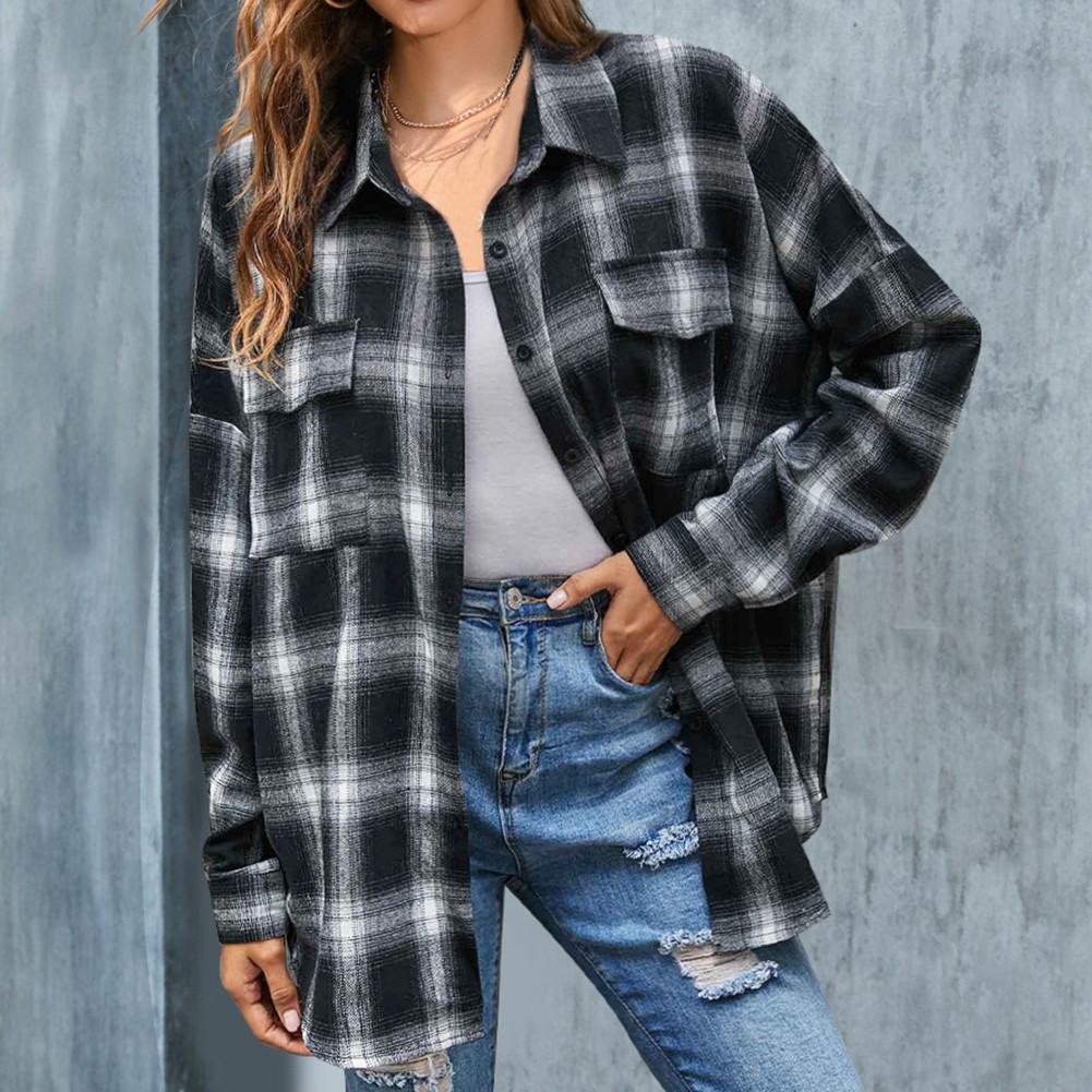 Longsleeve Plaid Shirt Jacket for Women Perfect for Everyday Activities - Picture 45 of 79