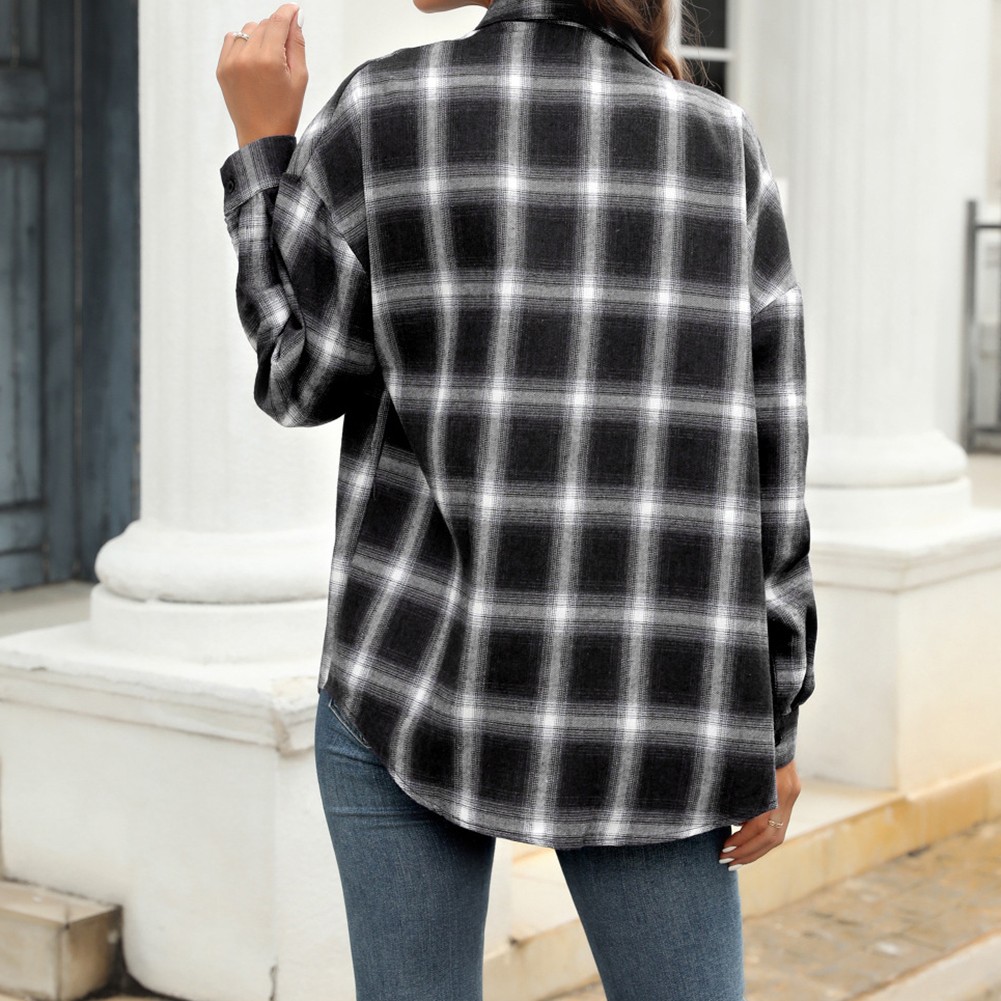 Longsleeve Plaid Shirt Jacket for Women Perfect for Everyday Activities - Picture 47 of 79