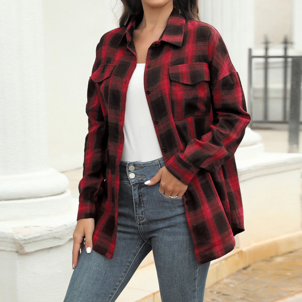 Longsleeve Plaid Shirt Jacket for Women Perfect for Everyday Activities - Picture 77 of 79