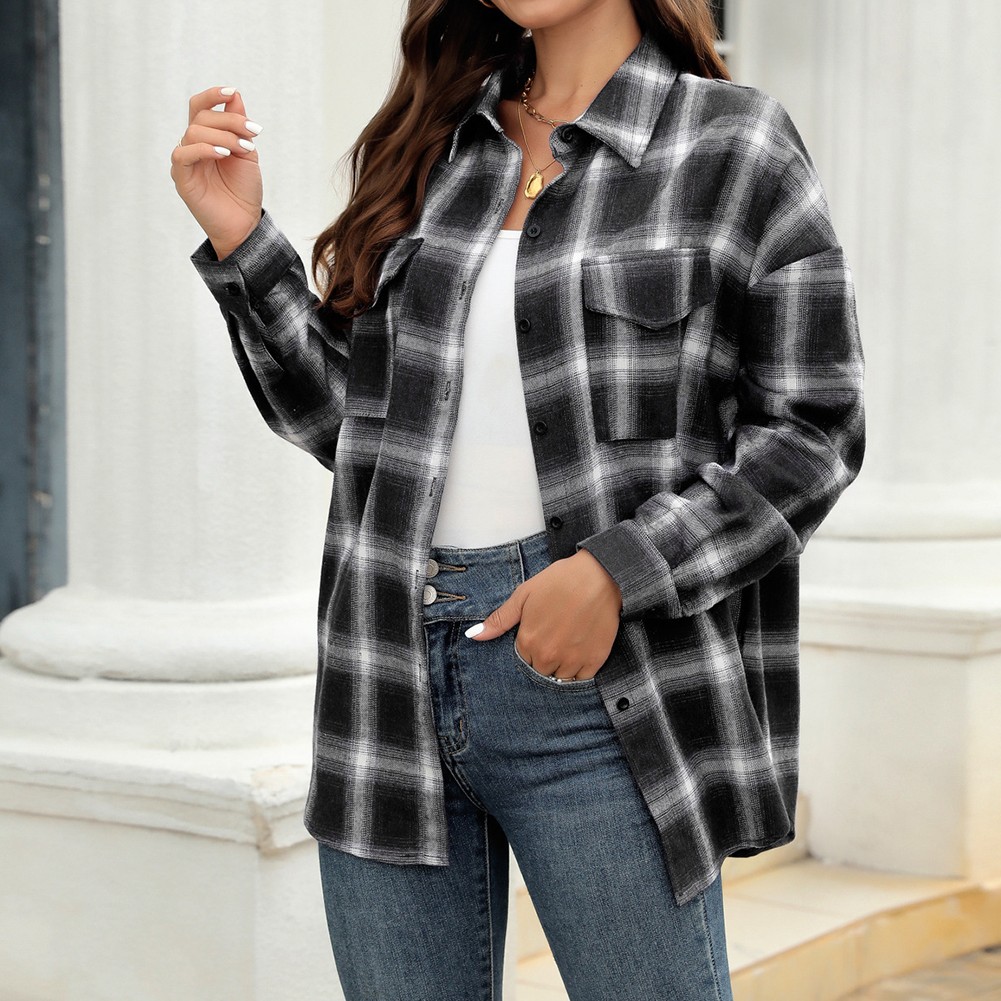 Longsleeve Plaid Shirt Jacket for Women Perfect for Everyday Activities - Picture 51 of 79