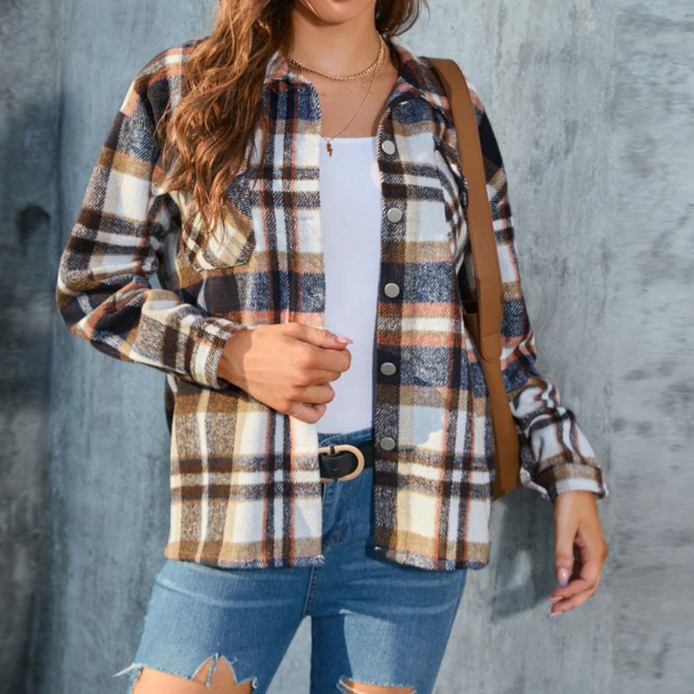 Modisches Langarm kariertes Hemd für Damen perfekt für Ausflüge und Shopping - Bild 52 von 95