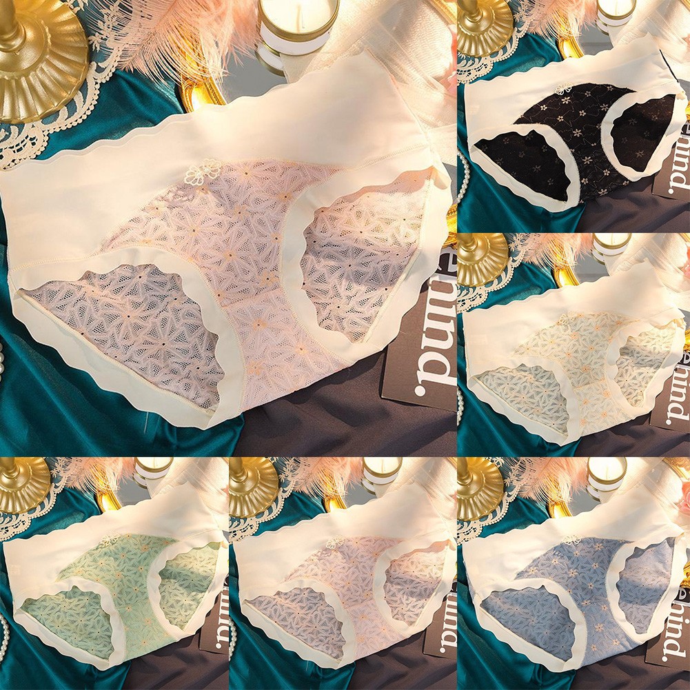 Stylish Lace Seamless Mid Waist Briefs for Women Perfect for Daily Wear - Picture 4 of 18