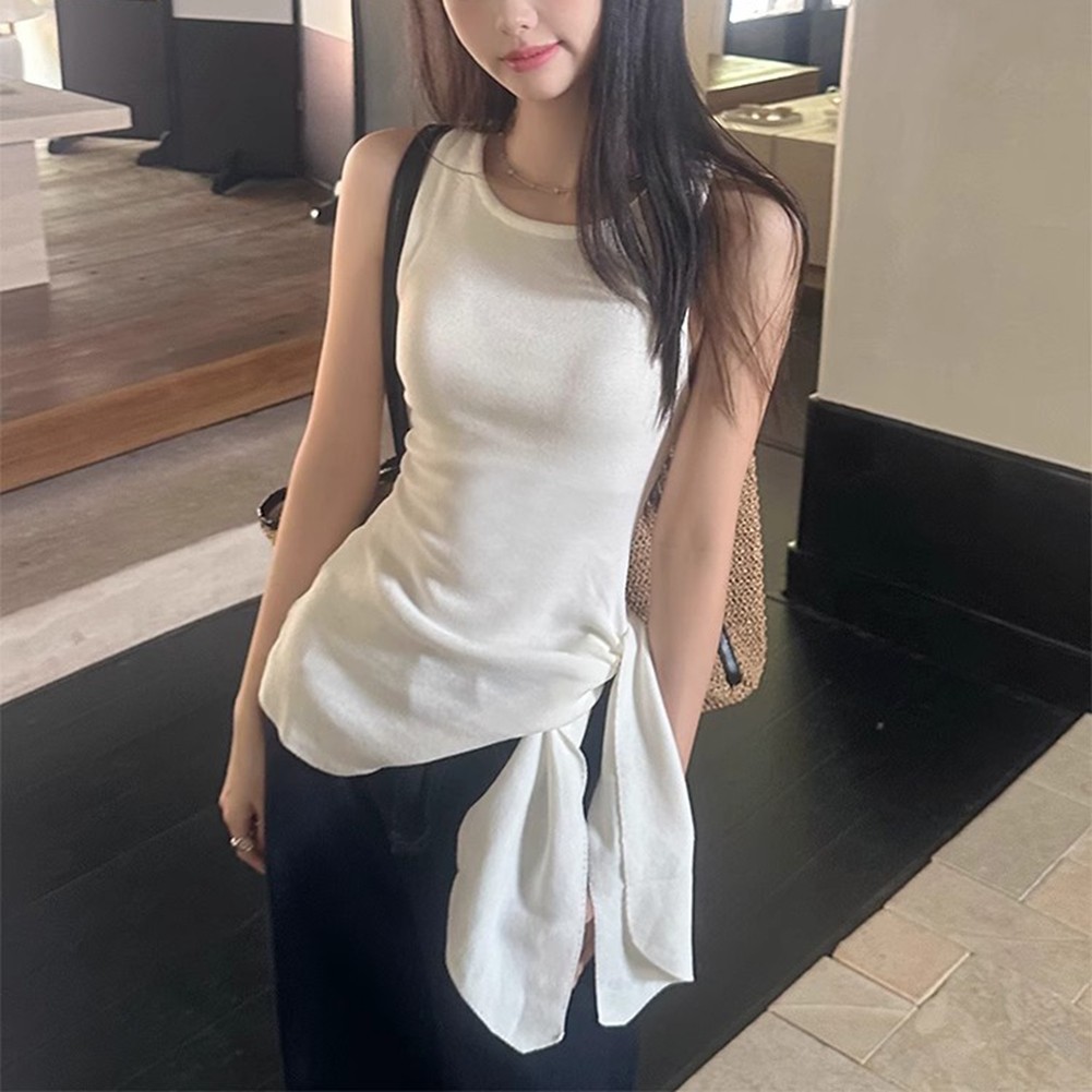 Comfortable Strappy Camisole for Women Retro Gyaru Knitted Fashion Top - Picture 16 of 26