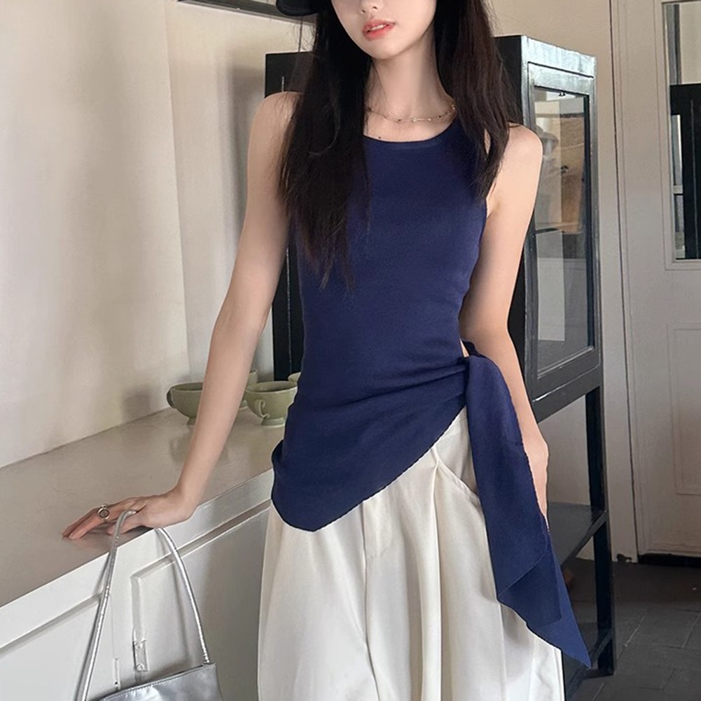 Comfortable Strappy Camisole for Women Retro Gyaru Knitted Fashion Top - Picture 22 of 26