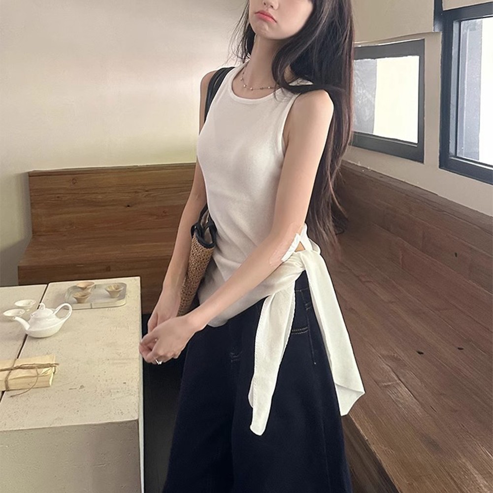 Comfortable Strappy Camisole for Women Retro Gyaru Knitted Fashion Top - Picture 17 of 26