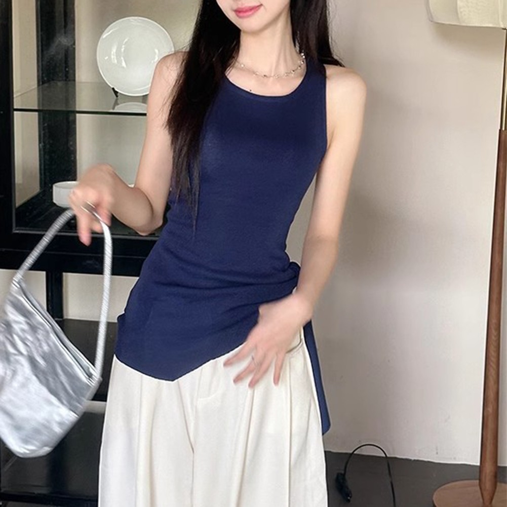 Comfortable Strappy Camisole for Women Retro Gyaru Knitted Fashion Top - Picture 21 of 26
