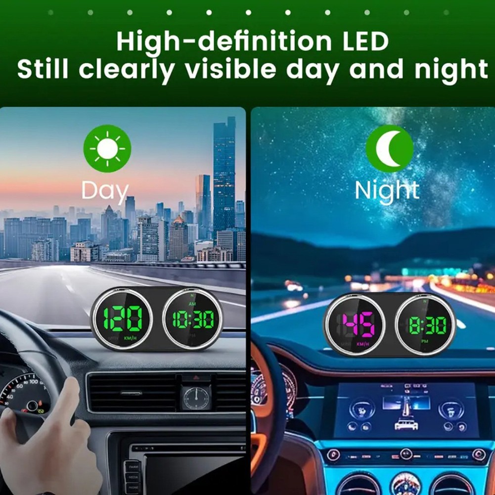 Car Speedometer Alarm Display HUD with KMH For MPH and 7 Color Options - Picture 6 of 12