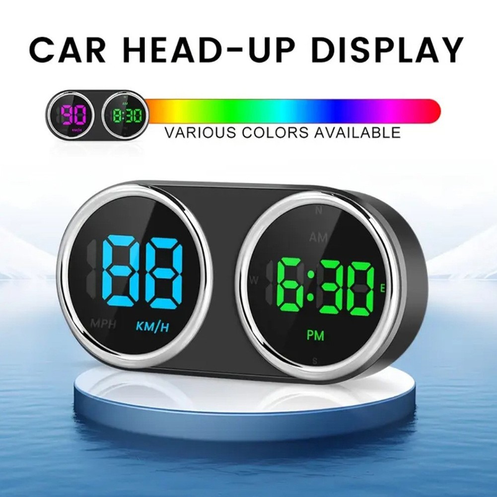Car Speedometer Alarm Display HUD with KMH For MPH and 7 Color Options - Picture 2 of 12