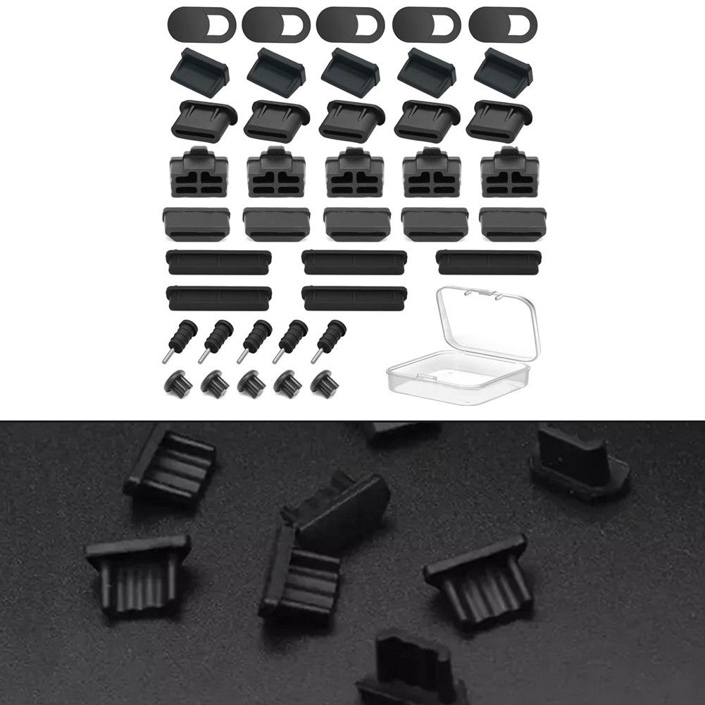 Couvercles anti-poussière en silicone pour ports USB pour ordinateur portable et appareils mobiles - Photo 19/22