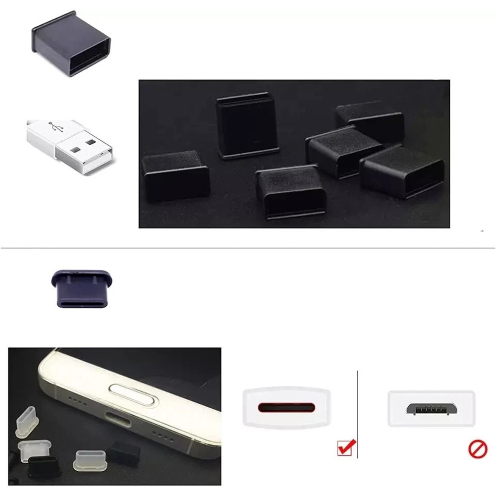 Couvercles anti-poussière en silicone pour ports USB pour ordinateur portable et appareils mobiles - Photo 17/22