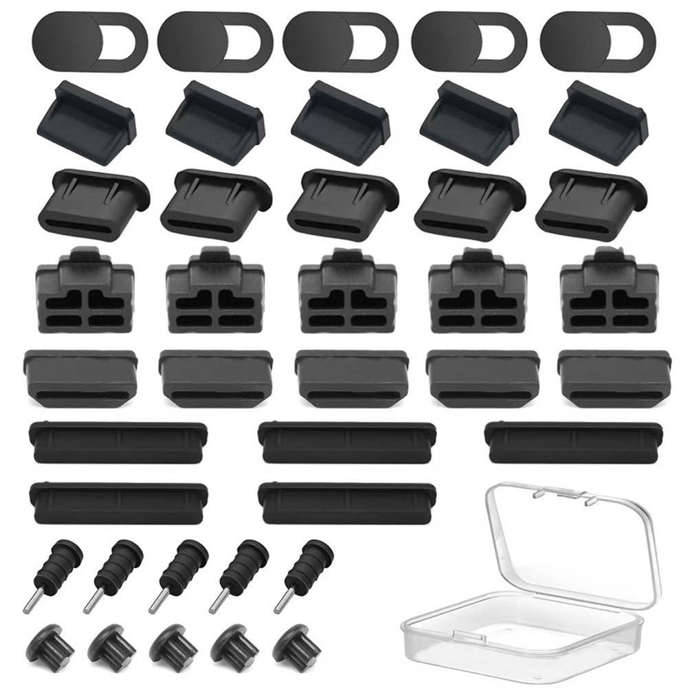 Couvercles anti-poussière en silicone pour ports USB pour ordinateur portable et appareils mobiles - Photo 22/22