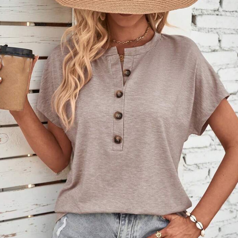 Solid Color Polyester T Shirt for Women Casual Style for Shopping and Parties - Picture 39 of 51