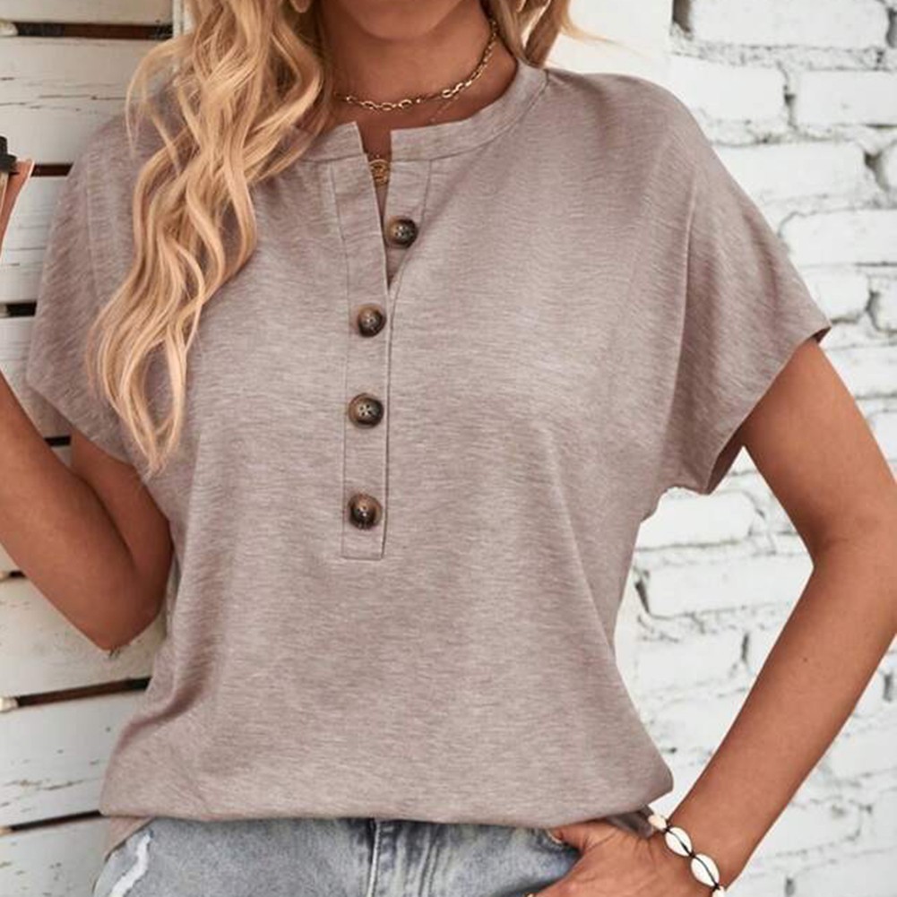 Solid Color Polyester T Shirt for Women Casual Style for Shopping and Parties - Picture 37 of 51