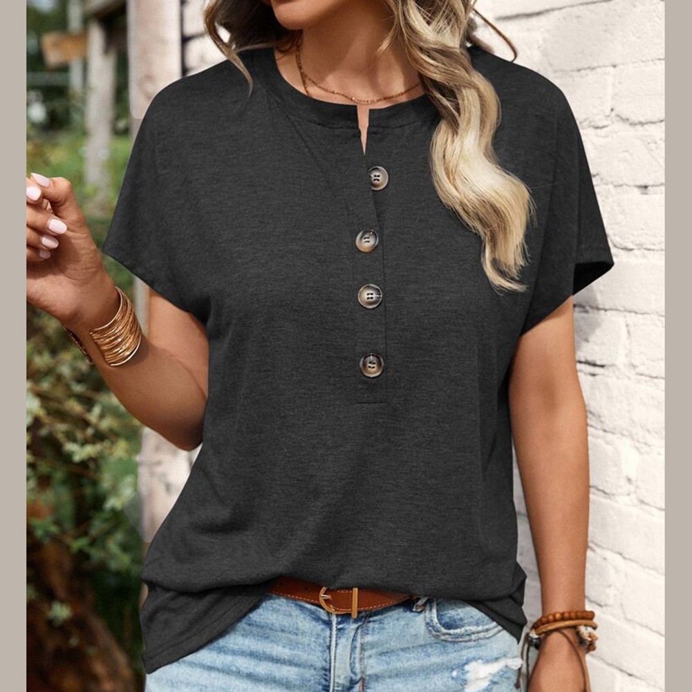 Solid Color Polyester T Shirt for Women Casual Style for Shopping and Parties - Picture 23 of 51