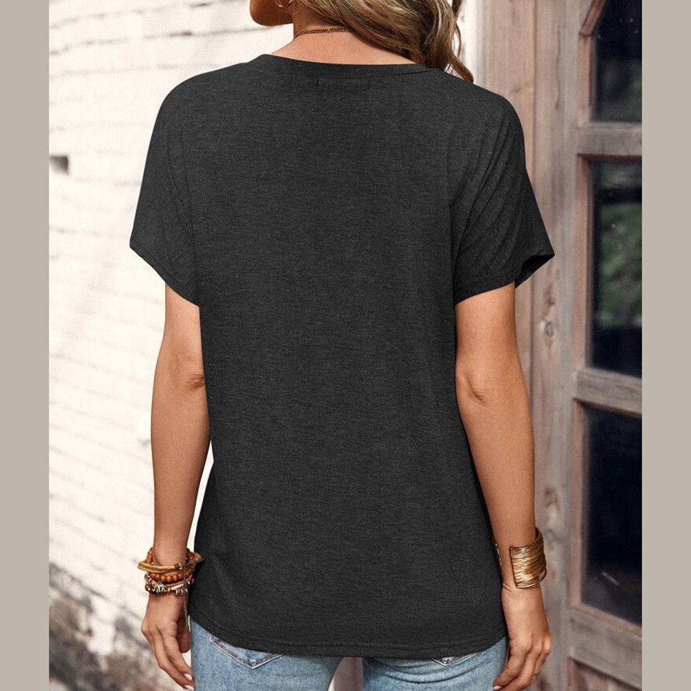Solid Color Polyester T Shirt for Women Casual Style for Shopping and Parties - Picture 20 of 51