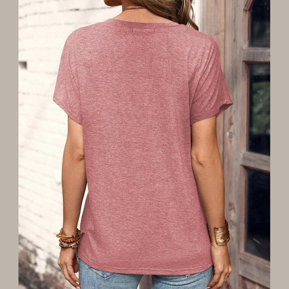 Solid Color Polyester T Shirt for Women Casual Style for Shopping and Parties - Picture 50 of 51