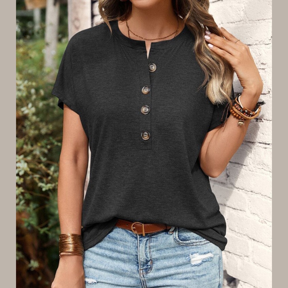 Solid Color Polyester T Shirt for Women Casual Style for Shopping and Parties - Picture 21 of 51