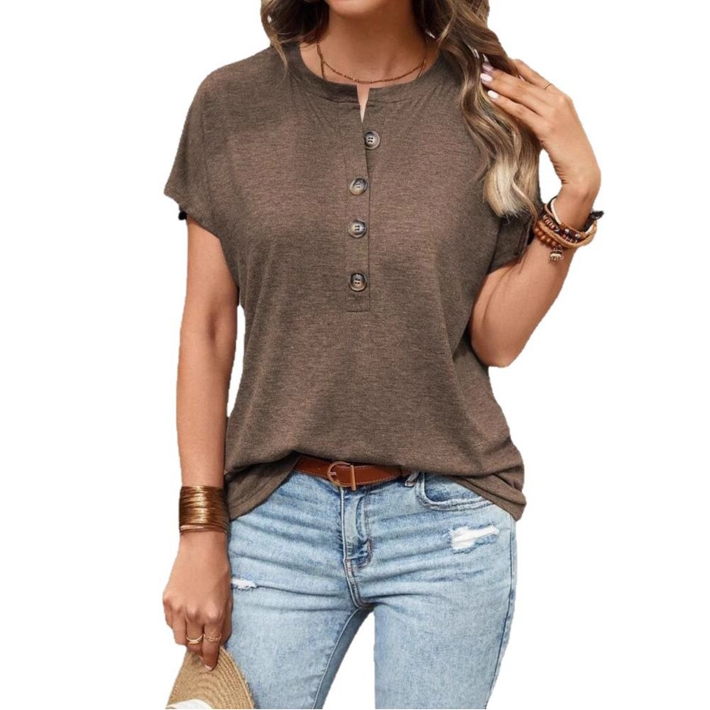 Solid Color Polyester T Shirt for Women Casual Style for Shopping and Parties - Picture 30 of 51