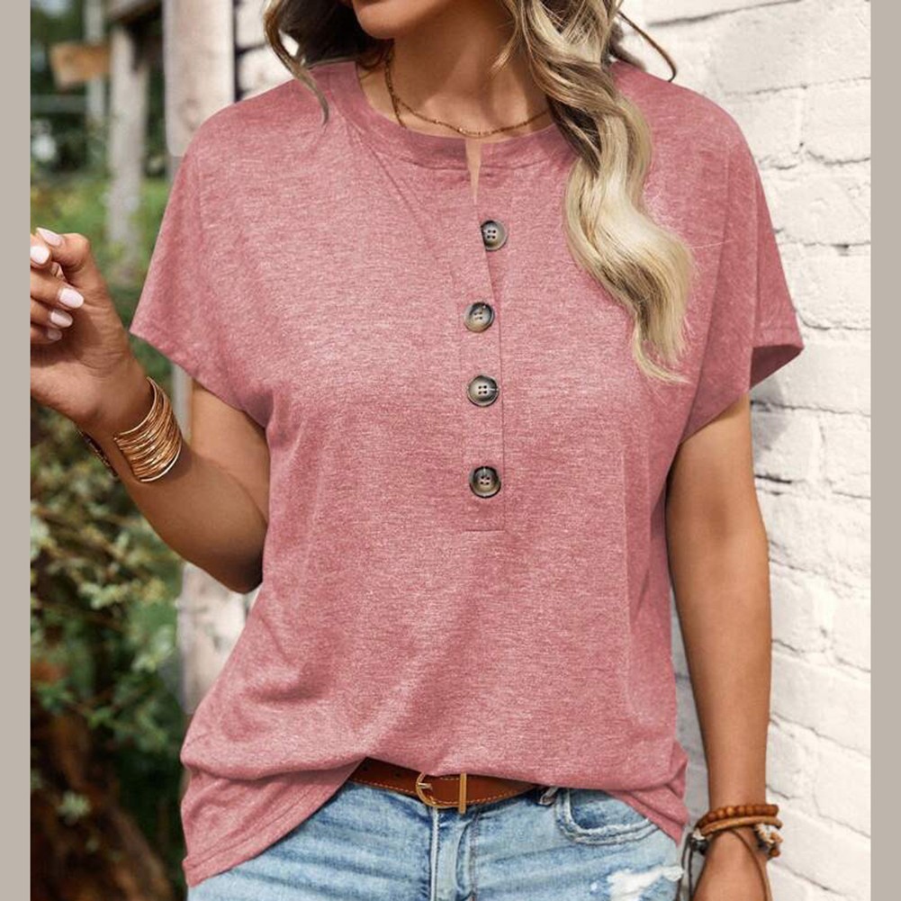 Solid Color Polyester T Shirt for Women Casual Style for Shopping and Parties - Picture 47 of 51