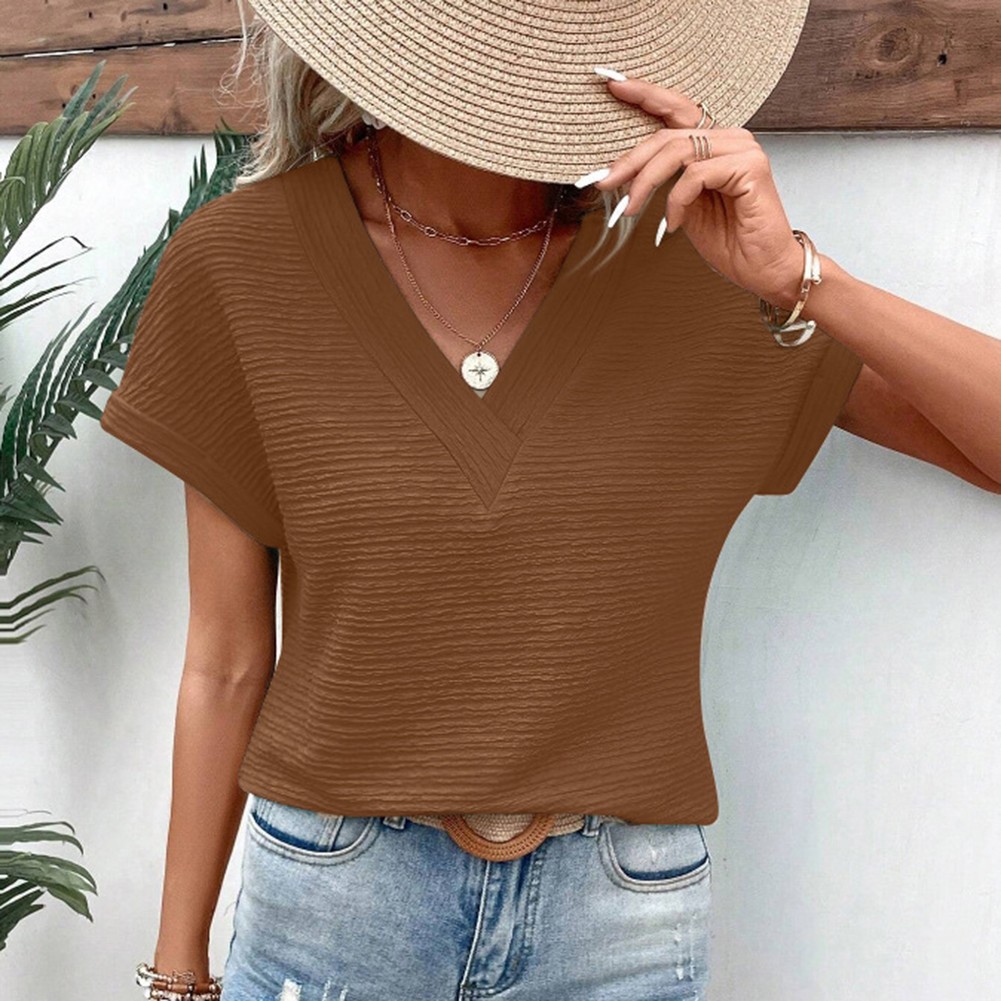Breathable V Neck T Shirt for Women Ideal for Spring and Summer Activities - Picture 16 of 37