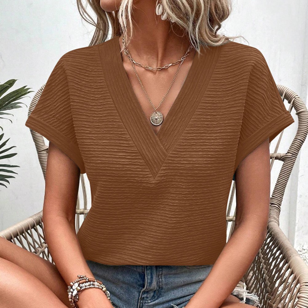 Breathable V Neck T Shirt for Women Ideal for Spring and Summer Activities - Picture 13 of 37