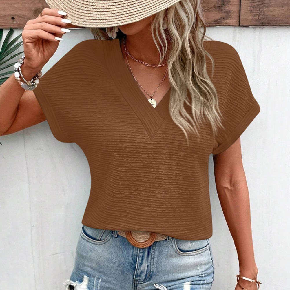 Breathable V Neck T Shirt for Women Ideal for Spring and Summer Activities - Picture 15 of 37