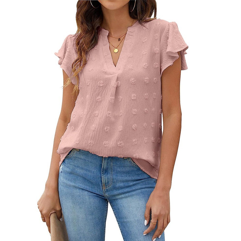 Casual Pleated Chiffon Shirt with Ruffled Sleeves for Women Fashion Wear - Picture 45 of 91