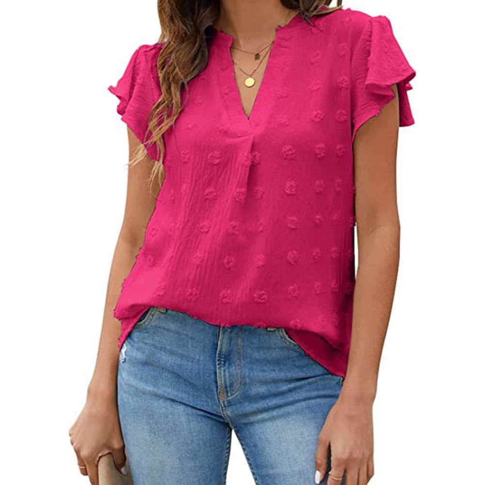 Casual Pleated Chiffon Shirt with Ruffled Sleeves for Women Fashion Wear - Picture 56 of 91